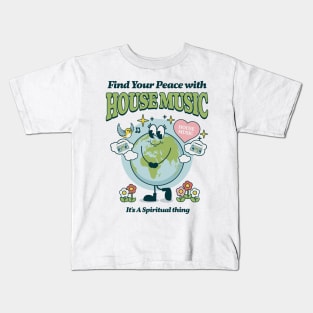 HOUSE MUSIC  - Find Your Peace (green) Kids T-Shirt